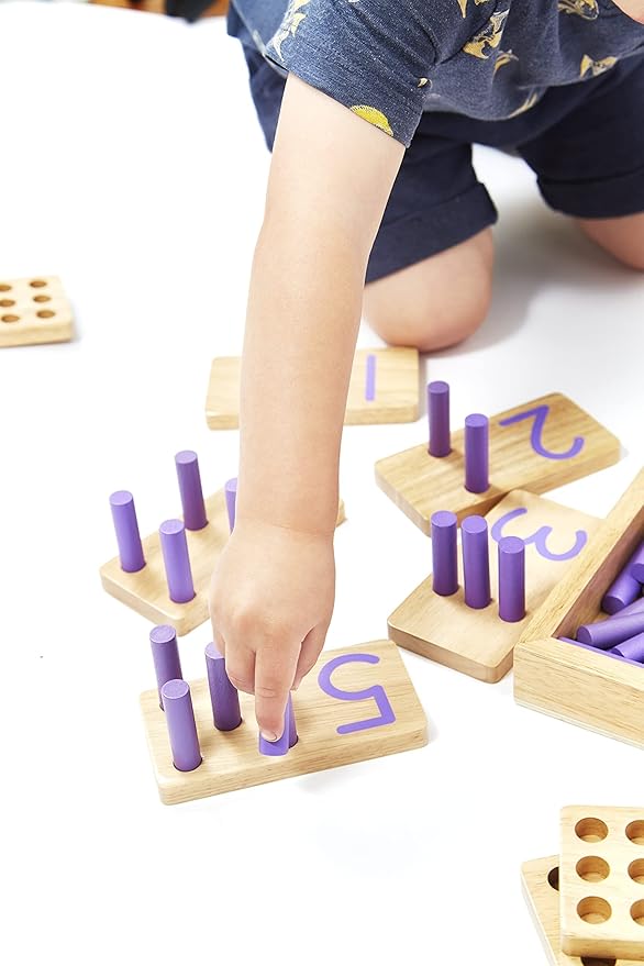 Counting Peg Board - Montessori Math and Numbers for Kids - Wooden Math Manipulatives Materials-CubbioJoy