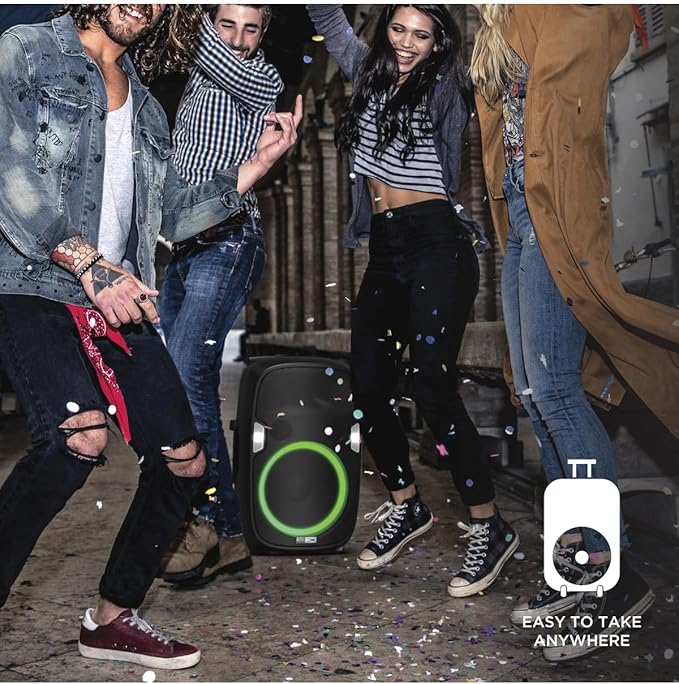 Altec Lansing SoundRover 75 Wireless Speaker 75W Bluetooth Speaker with a Long Lasting 10 Hour Battery, 50 Foot Range, Multi LED Party Modes, True Wireless Pairing, Bonus Microphone-CubbioJoy