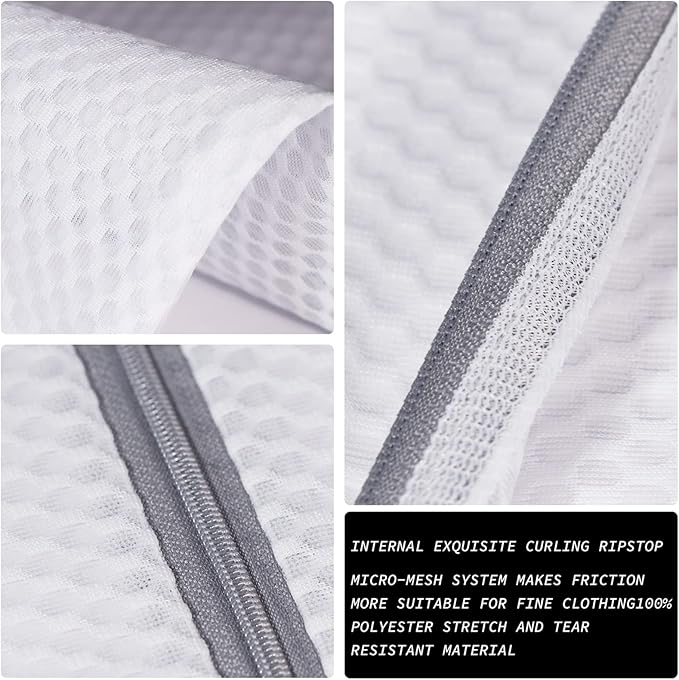 3Pcs Durable Honeycomb Mesh Laundry Bags for Delicates 125gsm Net Fabric Durable and Reusable Delicate Wash Bag,Organization Bag for Lingerie,Sock,12 x 16 Inches(3 Medium)-CubbioJoy