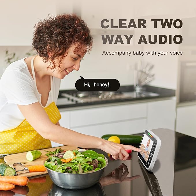 Baby Monitor with 2 Cameras and Audio - Video Baby Monitor with 960ft Long Range, Remote Pan-Tilt-Zoom, Night Vision, Temperature Sensor, 2-Way Talk, 8 Lullabies, 30-Hour Battery & No WiFi-CubbioJoy