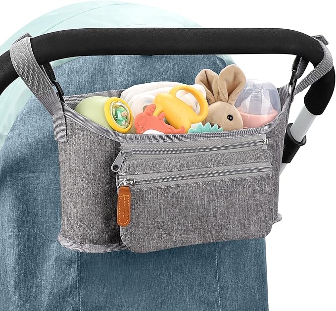 Accmor Universal Stroller Organizer with Detachable Phone Bag, Stroller Bag Caddy Organizer Stroller Accessories for Uppababy, Baby Jogger, Nuna, Doona, Britax Strollers-CubbioJoy