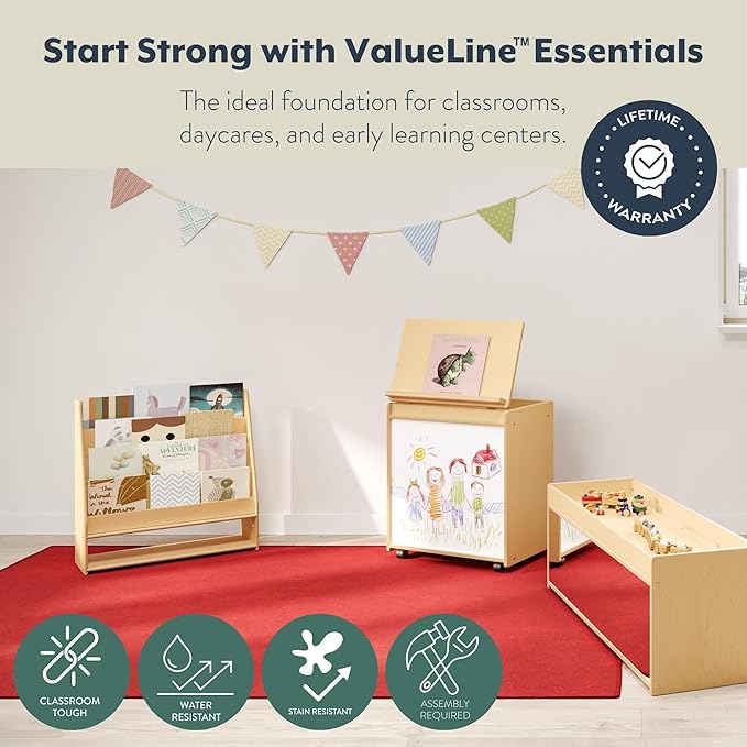 Angeles Value Line Big Book Display, Classroom Shelves and Daycare Furniture, Kids' Bookcases Cabinets & Shelves, 25" L x 16" W x 30" H-CubbioJoy