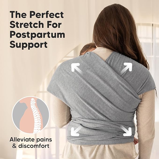 KeaBabies Baby Wrap Carrier - All in 1 Original Baby Carrier Newborn to Toddler Sling, Easy to Wear, Hands Free Bonding, Lightweight, Breathable Infant Wraps (Classic Gray)-CubbioJoy