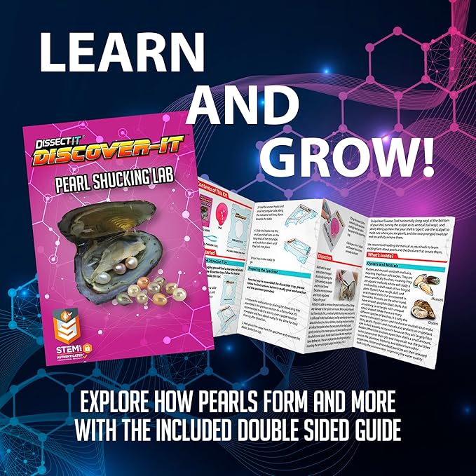 Discover-It Dissection Kit for Kids, Real Freshwater Pearl Science Lab Kit for Oysters, Science Toys for Kids Ages 5 and Above-CubbioJoy