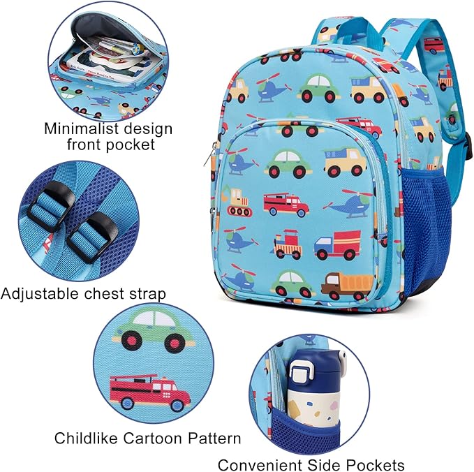 CLUCI Toddler Backpack for Boys Kids Backpacks Preschool Kindergarten Child Bookbag Travel Cute Daycare Bluey Backpack Cars-CubbioJoy