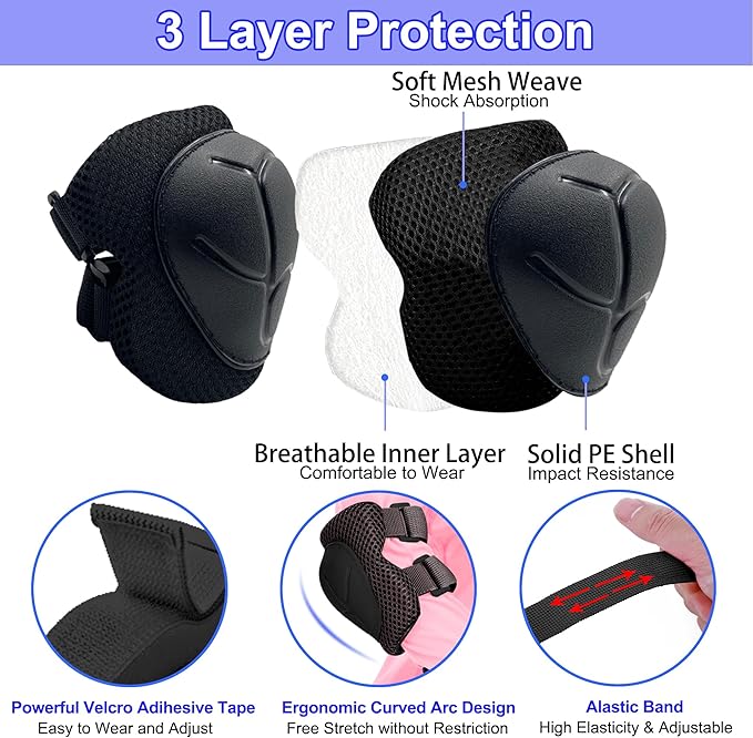 Kids Bike Helmet with DIY Stickers and Knee Pads Elbow Pads Wrist Guard Set for Ages 3-8-14 Toddler Boys Girls Helmet for Roller Skates Cycling Skateboarding Bicycle Scooter-CubbioJoy