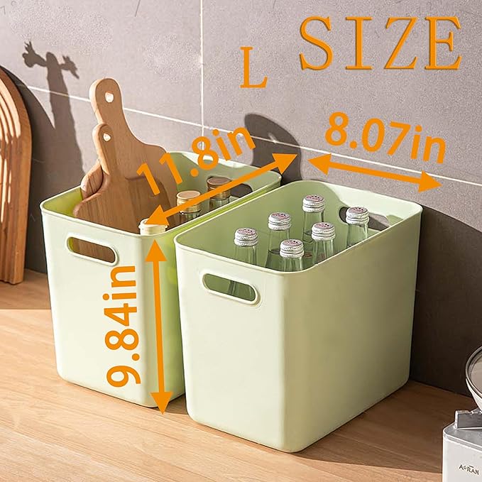 5 pack large plastic White storage bins Baskets, Toy Box Chest with Lids and Handle，Organizer Containers for Baby，Kids,snacks,Nursery，Shelves，Playroom, Bedroom，Office,Closet，home-CubbioJoy