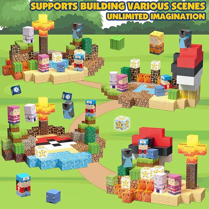 200PCS Magnetic Blocks Building Toys Set, Light Up Build 3D Magnetic Building Blocks for Kids Boys Girls Ages 3+, Magnet Cubes STEM Sensory Christmas Birthday Gift Construction Toys-CubbioJoy