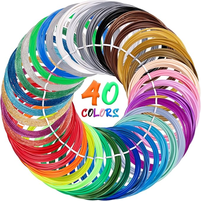 40 Colors PLA 3D Pen Filament Refills Compatible with SCRIB3D MYNT3D PIKA3D 3D Pen Most 1.75mm 3D Prining Pens NOT FIT 3Doodler Start Pen-CubbioJoy