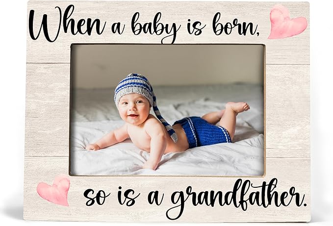 Baby Picture Frame, Ultrasound Picture Frames, New Grandfather Gifts First Time 2025, Grandfather Frame, When a Baby is Born So is a Grandfather, Picture Frame, Photo Frame 8X10(cream-coloured)-CubbioJoy