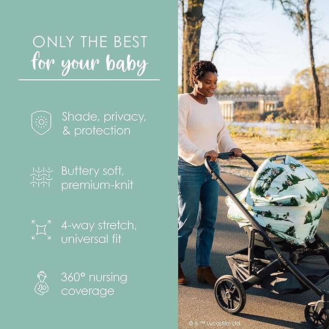 Milk Snob Star Wars Original 5-in-1 Cover - Nursing Cover for Breastfeeding - Baby Car Seat Cover, Carseat Canopy & Stroller - Essential All-in-One Cover - Gift for Mom, Baby (Endor Escape)-CubbioJoy