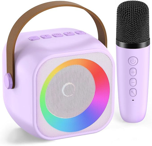 Karaoke Machine for Kids Toys for 4-12+ Year Old, Mini Portable Bluetooth Speaker with 2 Wireless Microphones, Birthday Party for Girls Boys-CubbioJoy