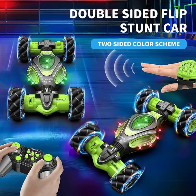 1:12 Hand Gesture Sensing Rc Stunt Car Large Drifting Rc Car with Watch Hand Controlled Twist Cars Offroad 360° Rotation with Lights Music, Birthday Xmas Gifts for Boys Adults Kids-CubbioJoy