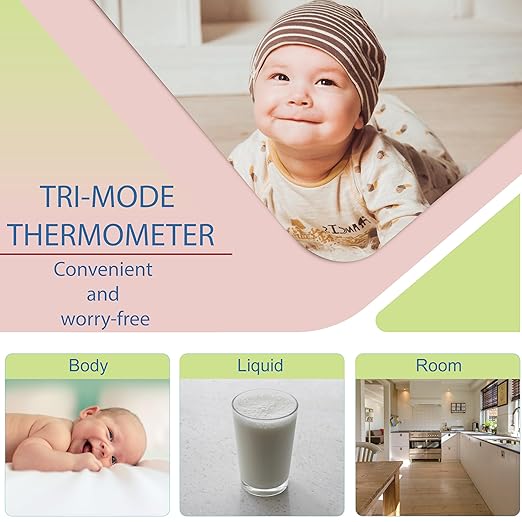 Amplim Non-Contact Forehead Thermometer for Adults, Kids & Infants | Ampmed No-Touch Medical Grade Temporal Fever Thermometer with Case, Nurse Accessories for Work, FDA-Cleared Pink Termometro Digital-CubbioJoy