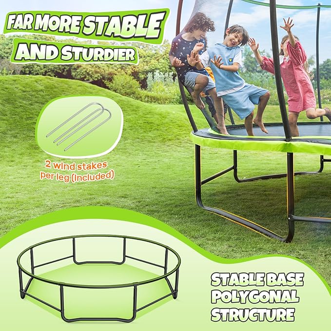 BCAN 8FT 10FT 12FT 14FT 15FT 16FT Recreational Trampoline with Enclosure for Kids Adults, ASTM Approved, Outdoor Trampolines with Ladder for Kids-CubbioJoy