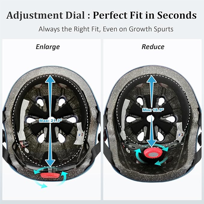 KAMUGO Kids Adjustable Helmet, with Sports Protective Gear Set Knee Elbow Wrist Pads for Toddler Age 2-8 Boys Girls, Bike Skateboard Hoverboard Scooter Rollerblading Helmet Set-CubbioJoy