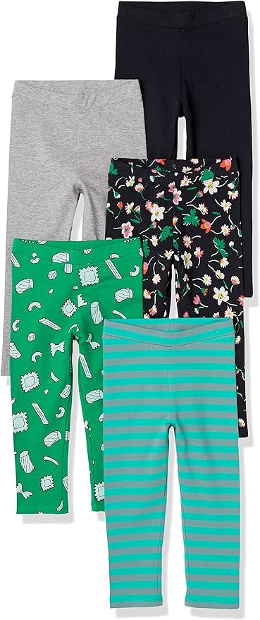 Amazon Essentials Girls and Toddlers' Leggings, Multipacks-CubbioJoy