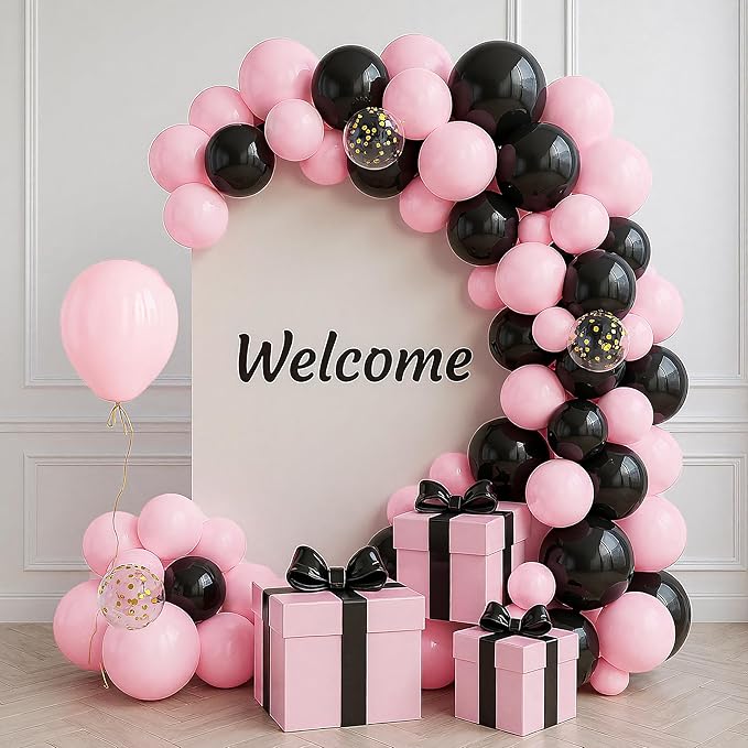 JOYIN 150 Pcs Pastel Pink Balloons, Different Sizes 18 12 10 5 Inch Pastel Pink Latex Balloon Arch Kit with Instruction for Birthday Decoration Party Graduation Wedding Holiday-CubbioJoy
