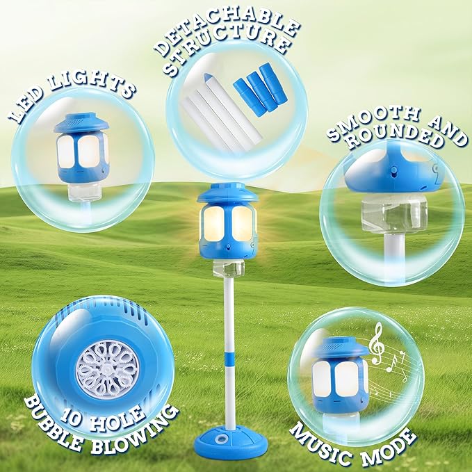 Bubble Machine for Kids Bubble Blower Maker with Lights and Music Automatic Bubble Stand Machine for Parties Birthday Wedding Toddlers Kid Summer Outdoor Toys-CubbioJoy