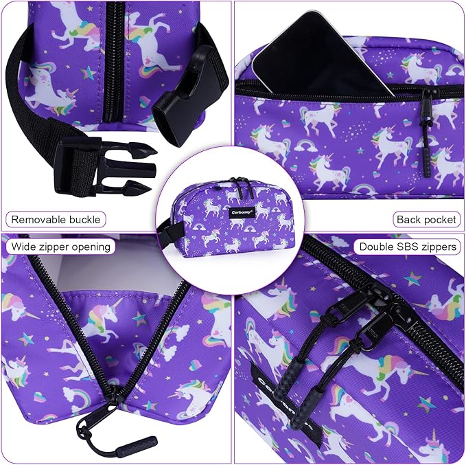 Cerbonny Small Freezable Cooler Bag for Work, School, Travel - Insulated Lunch Bag for Kids/Adults, Mini Size Fits Yogurt - Suitable for 3+ (Purple Unicorn)-CubbioJoy