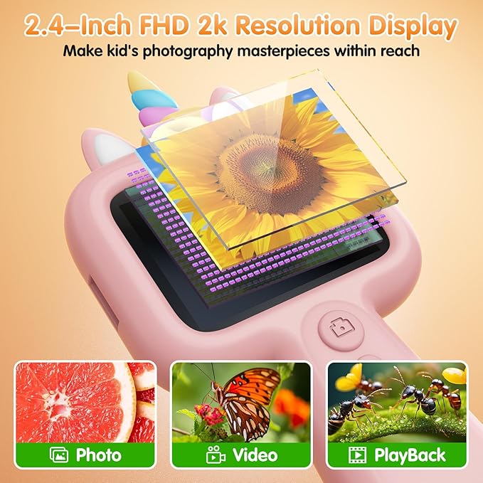 600X Portable Kids Microscope 2.4" Mini Handheld Digital Microscope for Kids - STEM Educational Science Kit Toys for Christmas Birthday Gifts Toys for 3 4 5 6 7 8 9 10 11 12 13 Year Old Girls-CubbioJoy