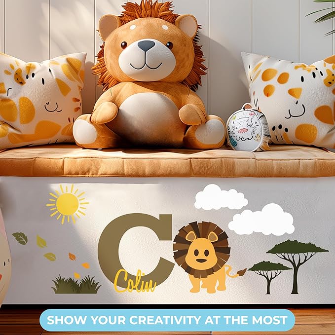 CRYPTONITE Lion King Personalized Name Decal, Multicolor Options, Wall Decor, Vinyl, for Baby & Kids-CubbioJoy