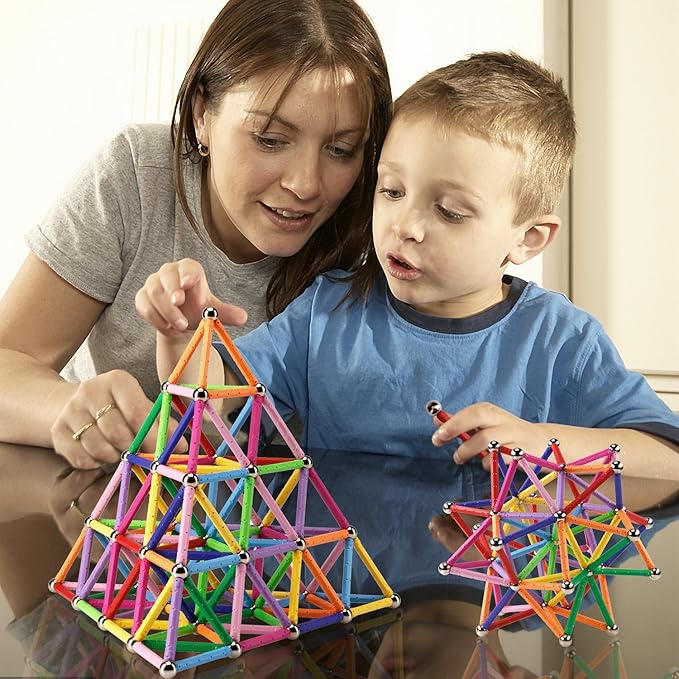 160 Pcs Magnet Building Sticks Kids Toys, Lengthen Magnetic Construction Building Blocks Set 3D Brain Training Learning Educational DIY STEM Toys-CubbioJoy