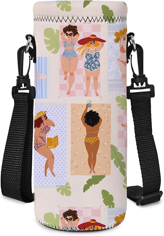 AUPET Water Bottle Bag Carrier,24oz/32oz Insulated Neoprene bottle Sling Holder Case Pouch Cover for 1000ML/750ML Bottles with Shoulder Strap for walking-CubbioJoy
