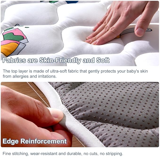 Baby Play Mat - 6ft X 4ft,Premium Thicker Foam One-Piece Crawling Mat, Machine Washable, Extra Large Anti-Slip Activity Playmat for Babies, Toddlers & Infants-CubbioJoy