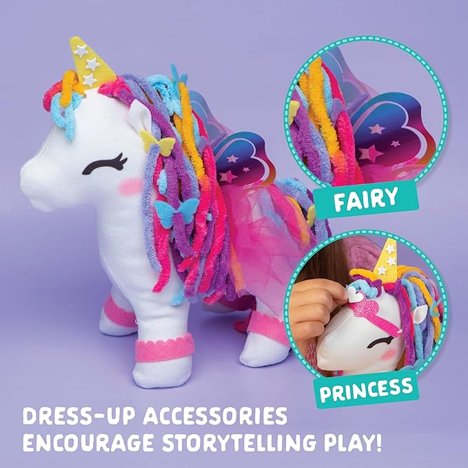 Craft-tastic - Make a Friend Unicorn - Mini Sewing Kit, Arts and Crafts, Kids Crafts, Craft Kit Makes 1 Easy-to-Sew Stuffie with Accessories, Bonus Travel Tote Included Ages 6+-CubbioJoy