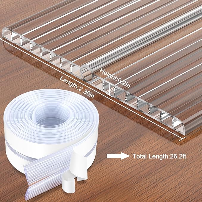 Baby Proofing 26.2ft Long (2.32" Wide),Clear Corner Protectors,Soft Edge Protectors Corner Guards Furniture Corner&Edge Safety Bumpers with Upgraded Strong Adhesive for Sharp Furniture & Table Edges-CubbioJoy