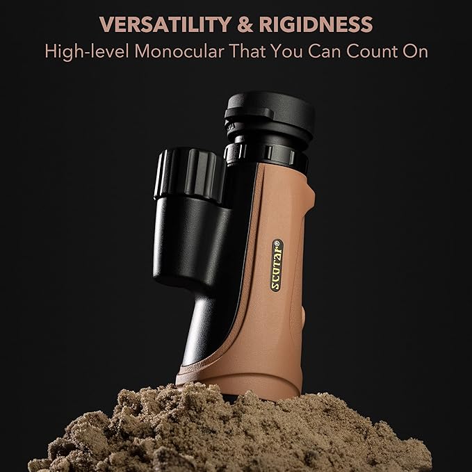 12x50 Monocular Telescope - FMC Fogproof, IP67 Waterproof Hand Held Telescope - BAK4 Phase and Dielectric Coated Prism - Adventure Accessories Set: Bag, Smartphone Adapter, Mini Tripod-CubbioJoy