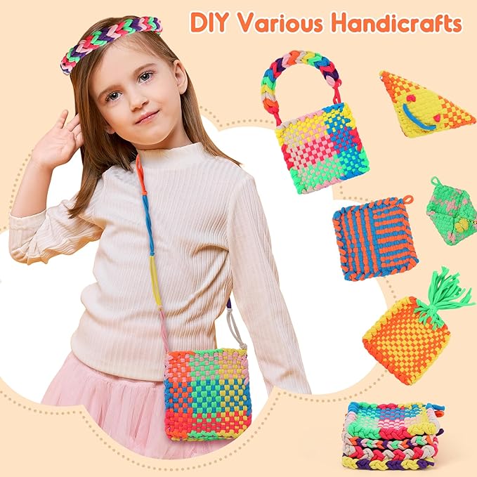 IQKidz 224 PCS Loom Loops Refill for Potholder Weaving Loom Kit Toys, Elastic DIY Arts and Crafts Loops Supplies for Kids Beginners, Perfect Birthday Gifts for 5 6 7 8-12 13 Year Old Girls-CubbioJoy