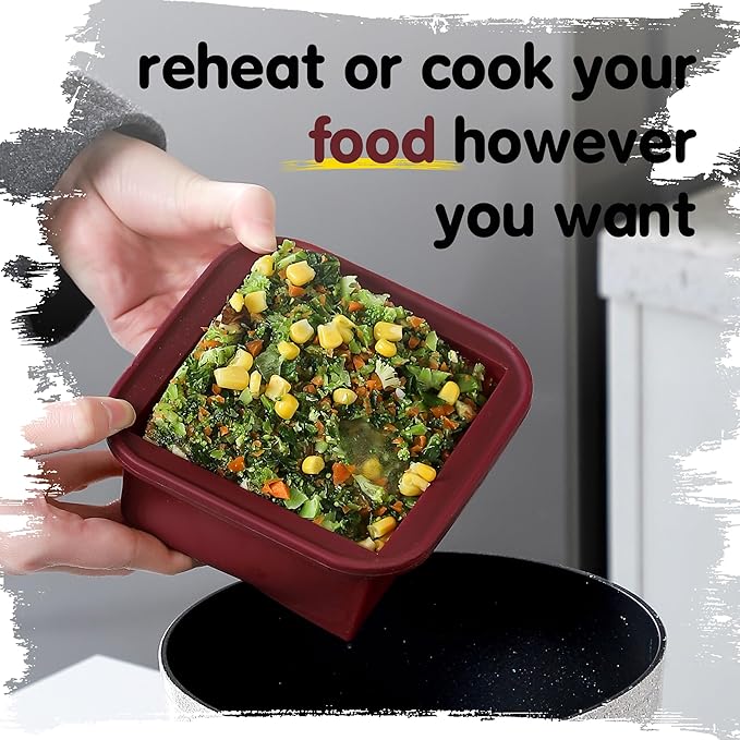 2-Cup Silicone Freezer Trays with Lids – Perfect for Meal Prep, Portion Control, and Easy Freezing-Meal Prep Container Molds for Soup,Leftovers (Cranberry, 2 Pack)-CubbioJoy