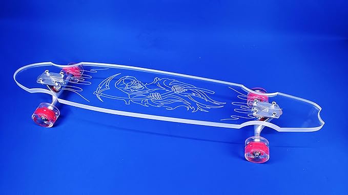 Clear Longboard Skateboard - Transparent Acrylic Long Boards with Light-Up LED Wheels for Smooth Rides - Ride The Streets in Style with Longboard Built for Beginners & Pros Alike-CubbioJoy