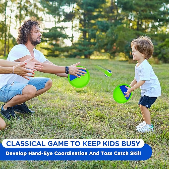 Ayeboovi Toss and Catch Ball Game Outdoor Beach Pool Toys for Kids Games 6 Paddle 3 Balls Pool Beach Lawn Yard Games 3 4 5 6 7 8+ Year Old Toddler Boys Girls Birthday Gift-CubbioJoy