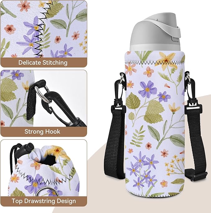 AUPET Water Bottle Bag Carrier,24oz/32oz Insulated Neoprene bottle Sling Holder Case Pouch Cover for 1000ML/750ML Bottles with Shoulder Strap for walking-CubbioJoy
