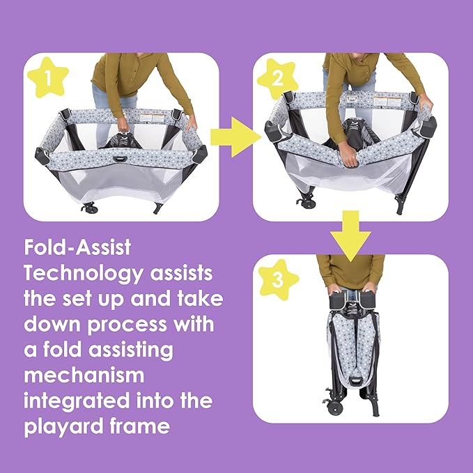 Baby Trend Lullaby Nursery Suite EZ-Fold Playard with Portable Rocking Lounger, Madrid Plaid-CubbioJoy