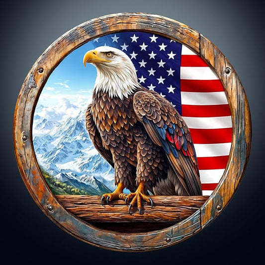 KAAYEE Wooden Puzzles for Adults, 3D Vision Effect Bald Eagle Wooden Jigsaw Puzzle Unique Shape Wood Puzzle Adult, 3D Effect Flat Puzzle Birthday Gifts Family Game (XL-17.3 * 17.3 in-450pcs)-CubbioJoy