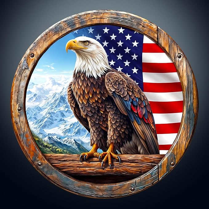 KAAYEE Wooden Puzzles for Adults, 3D Vision Effect Bald Eagle Wooden Jigsaw Puzzle Unique Shape Wood Puzzle Adult, Flat Puzzle Birthday Fathers Family Game (S-8.5 * 8.5in-100pcs)-CubbioJoy