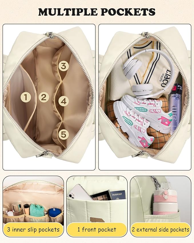 Birthday Gifts for Her-Duffle Bag for Travel Women, Travel Bags，Initial Overnight Bag with Wet Pocket，Lightweight Weekender Bags Personalized Gym Tote with Makeup Pouch-CubbioJoy