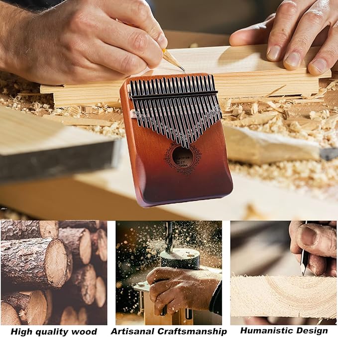 Kalimba 21 Keys Thumb Piano, Easy To Learn Portable Kalimba Thumb Piano With Beautiful Hard Packing Box, Gifts For Kids,Adult,Beginners,Professional-CubbioJoy