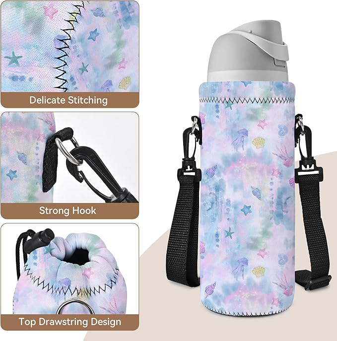 AUPET Water Bottle Sling Bag Carrier Crossbody Sleeve,Insulated Neoprene Bottle Case Holder Pouch Cover 500ML/17oz with Shoulder Strap for Walking Women Men-CubbioJoy