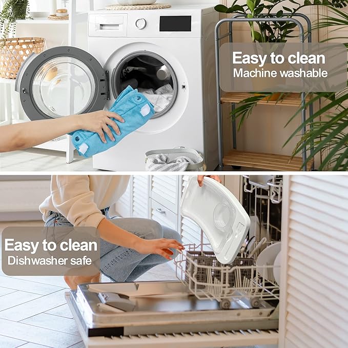 Baby Travel Booster Seat with Double Tray, BabyBond Upgraded Toddler Portable Baby Chair, Booster Seat for Dining Table, Stable and Foldable Booster Baby Chair for Indoor/Outdoor (Blue Sea World)-CubbioJoy