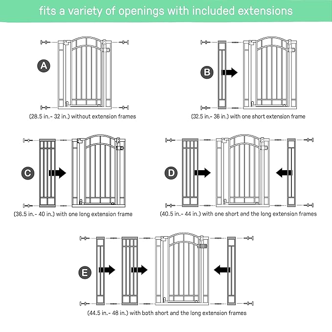 Ingenuity Decorative Extra Tall Baby Gate & Dog Gate, 28.5"-48" Wide, 36" Tall, Hardware or Pressure Mounted, Install on Top or Bottom of Stairs, Banister, or Doorway - Bronze-CubbioJoy