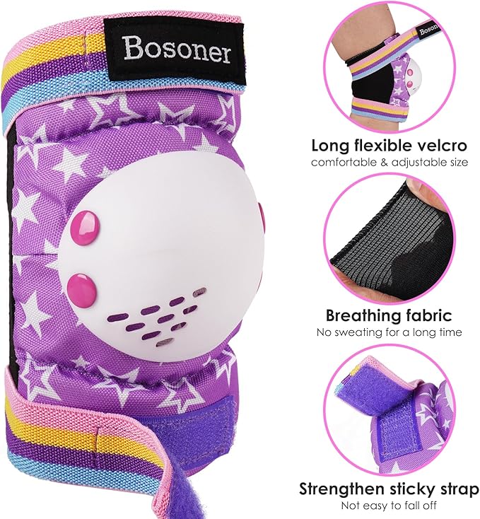 BOSONER Kids/Youth Knee Pad Elbow Pads for Roller Skates Cycling BMX Bike Skateboard Inline Rollerblading, Skating Skatings Scooter Riding Sports-CubbioJoy
