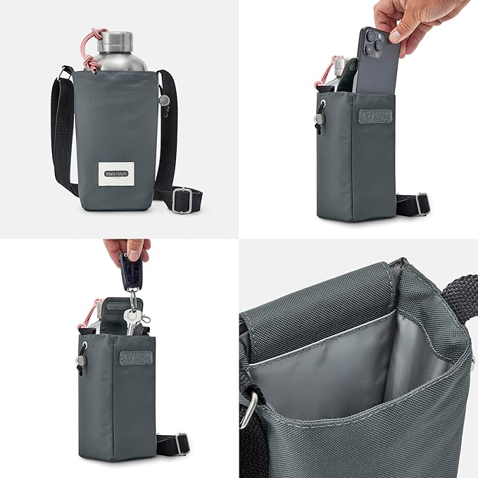BLACK + BLUM Insulated Bottle Bag - Made with Recycled PET and BPA Free - Bottle Bag for On The Go, Slate-CubbioJoy