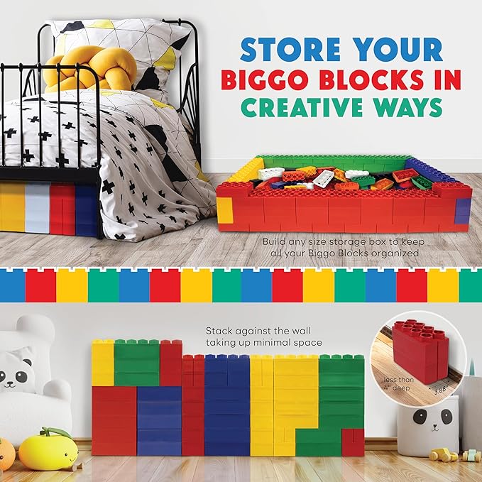 Big Blocks for Kids Ages 4-8 — Indoor & Outdoor Blocks for Kids Games — Large Building Blocks (192 pc) Jumbo Set-CubbioJoy