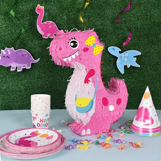 Dinosaur Pinata - Dinosaur Birthday Party Supplies for Girls Kids Dino Themed Party Pinata Bundle Set Perfect Party Game Activity Decoration-CubbioJoy