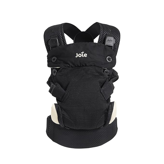 Joie Savvy Lite Air 3-in-1 Baby Carrier – Lightweight, Ergonomic Baby Carrier with 3 Carry Positions, Breathable Fabric, Padded Straps, and Lumbar Support (Jet)-CubbioJoy
